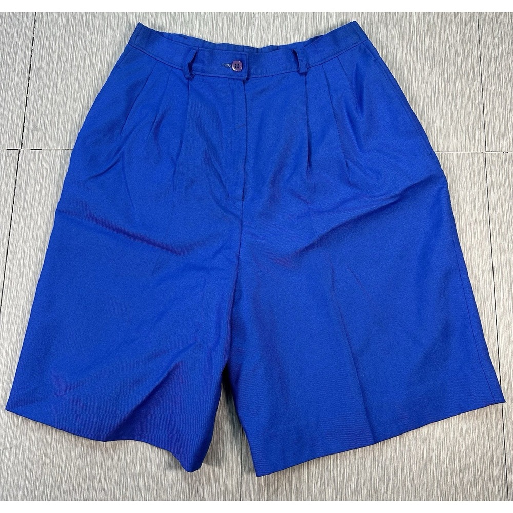 Sophisticates‎ By Pendleton Womens Shorts Sz 6P Blue Pleated Front High Rise